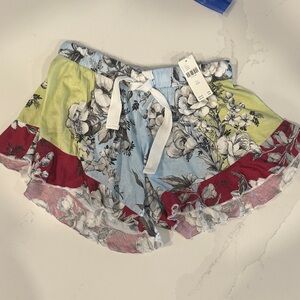 Anthropologie Floral Patchwork Drawstring Shorts - Multicolor NWT